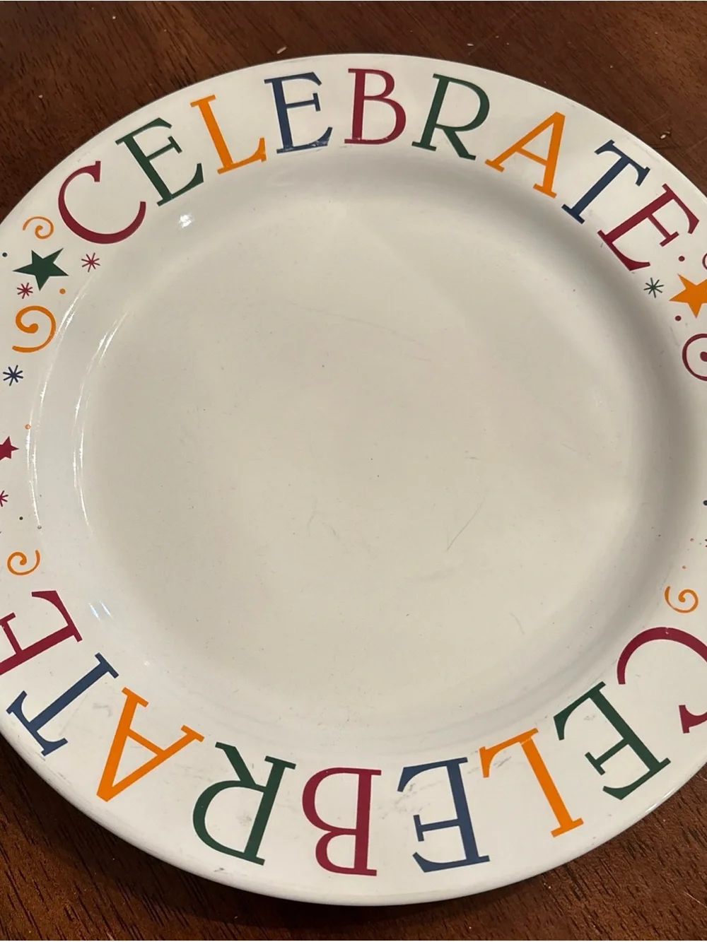 Pampered Chef “ Celebrate” Plate Dish Birthday Party Special Day Occasion